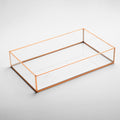 10x6x2” Wedding Tray Makeup Organizer Glass Copper Rose