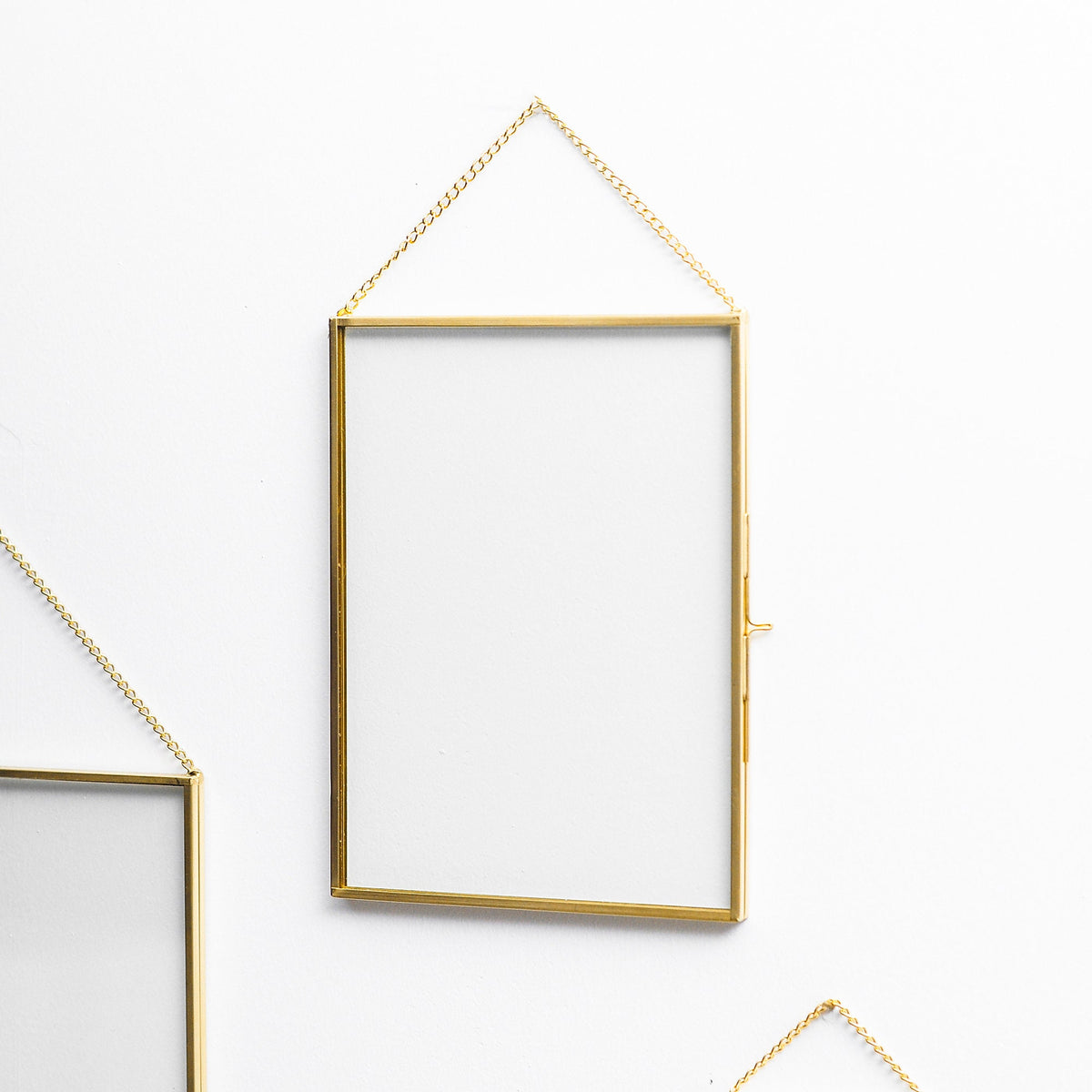 8x6” Floating Glass Frame Brass Gold Wall Hanging Photo Picture Double Bilderrahmen Vertical Pretty Perfect For Pressed Flower Arrangement