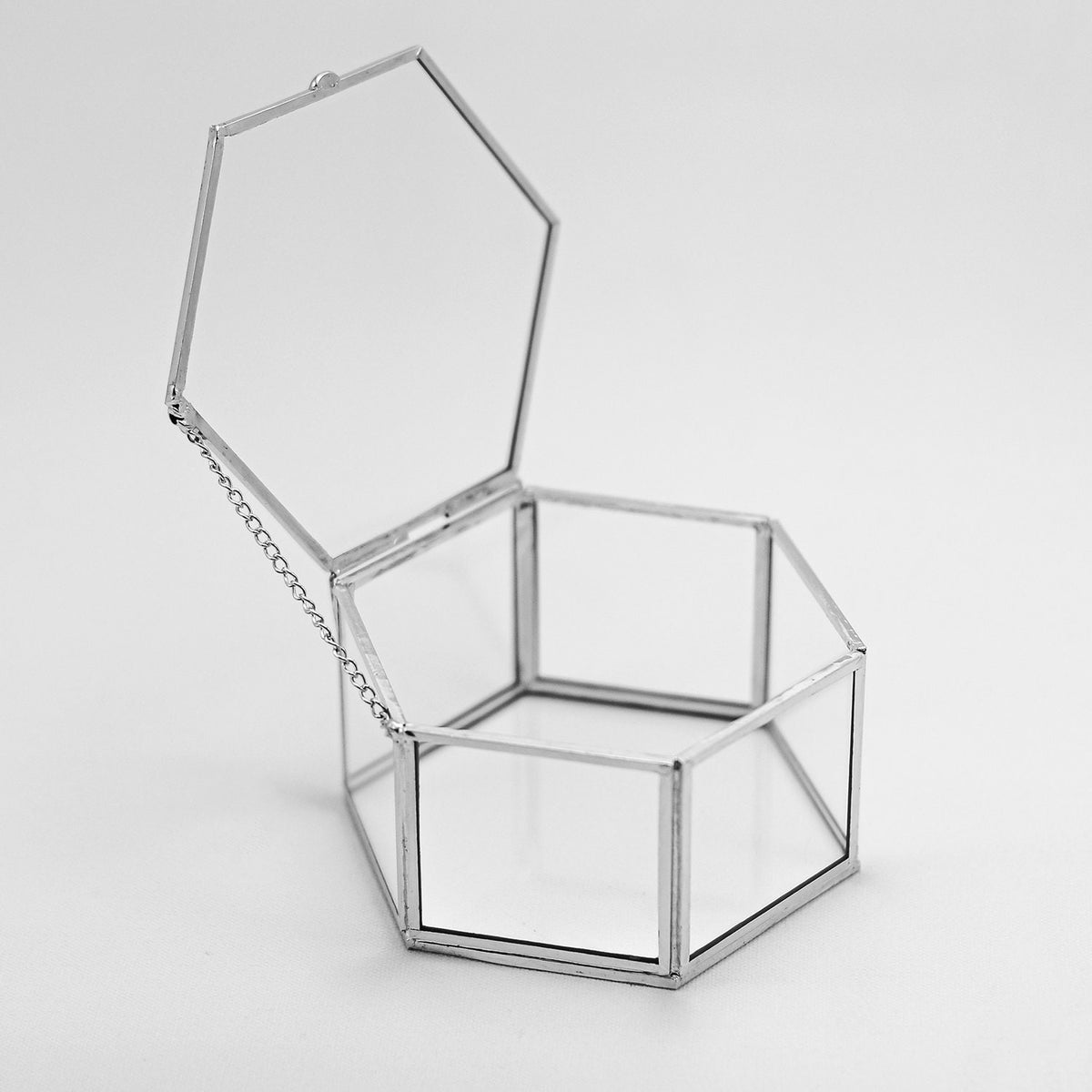 Ring Jewelry Accessories Box Glass Silver 5x4x2" Christmas Gift