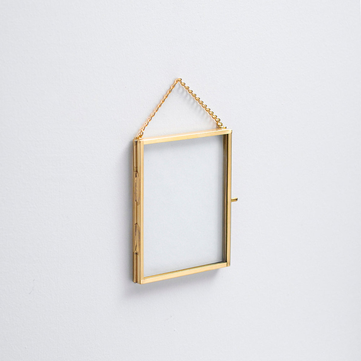 4x3" Floating Glass Frame Brass Gold Wall Hanging Photo Picture Double Bilderrahmen Vertical Pretty Perfect For Pressed Flower Arrangement