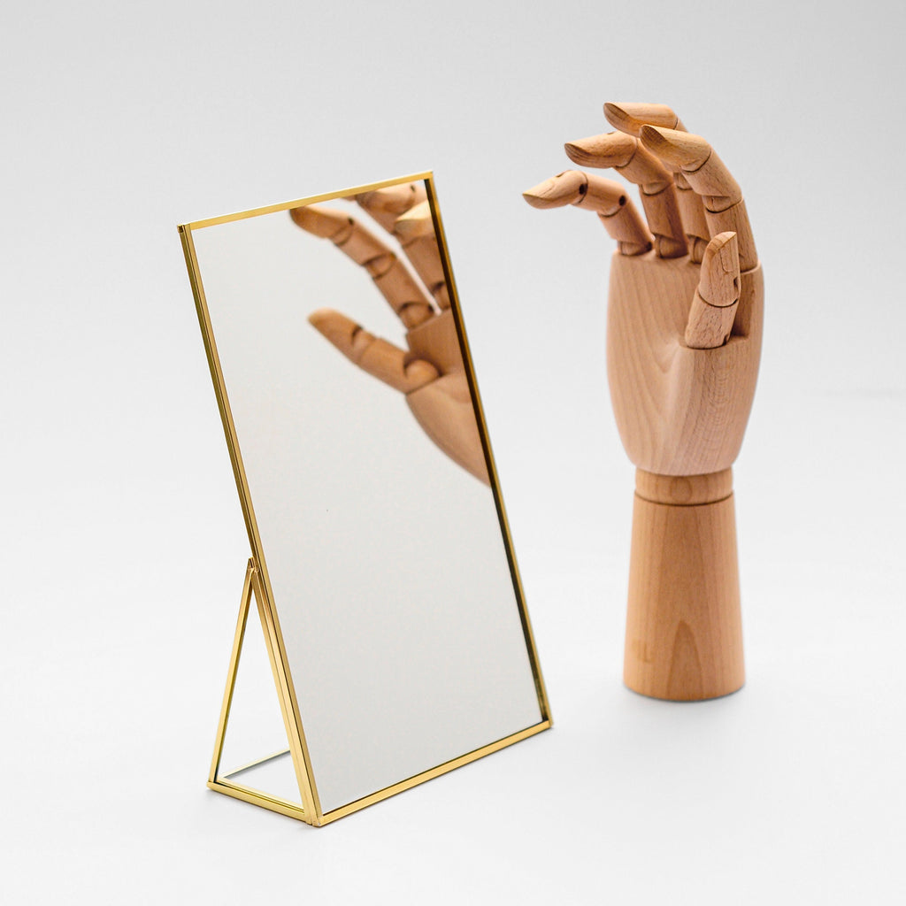 10x6" Makeup Mirror Desktop Brass Vanity Gold Tabletop