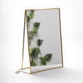 12x8" Makeup Mirror Brass Desktop Tabletop Organizer Portable