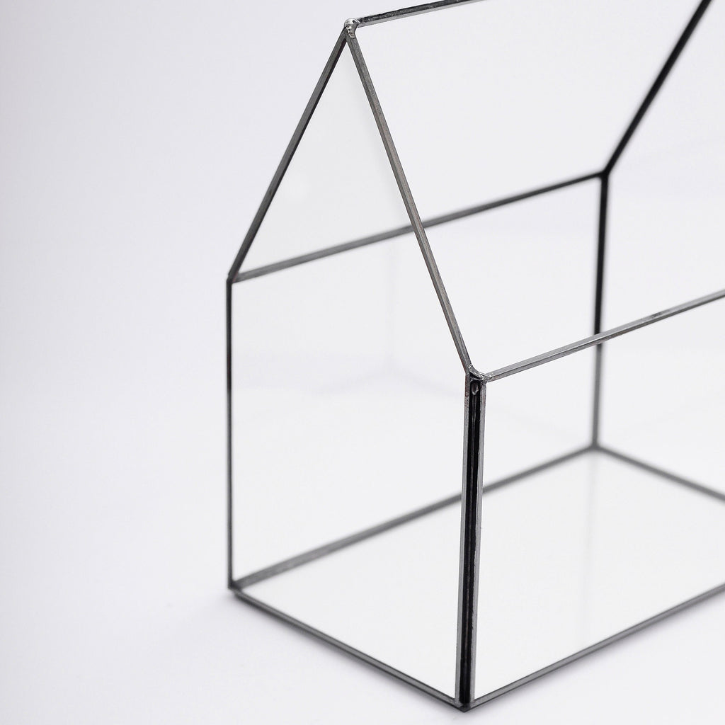9x8x5" Black Terrarium Containers Geometric Glass Large For Plants Door Garden Succulents Wedding Decor Christmas Gift El Crea Designs