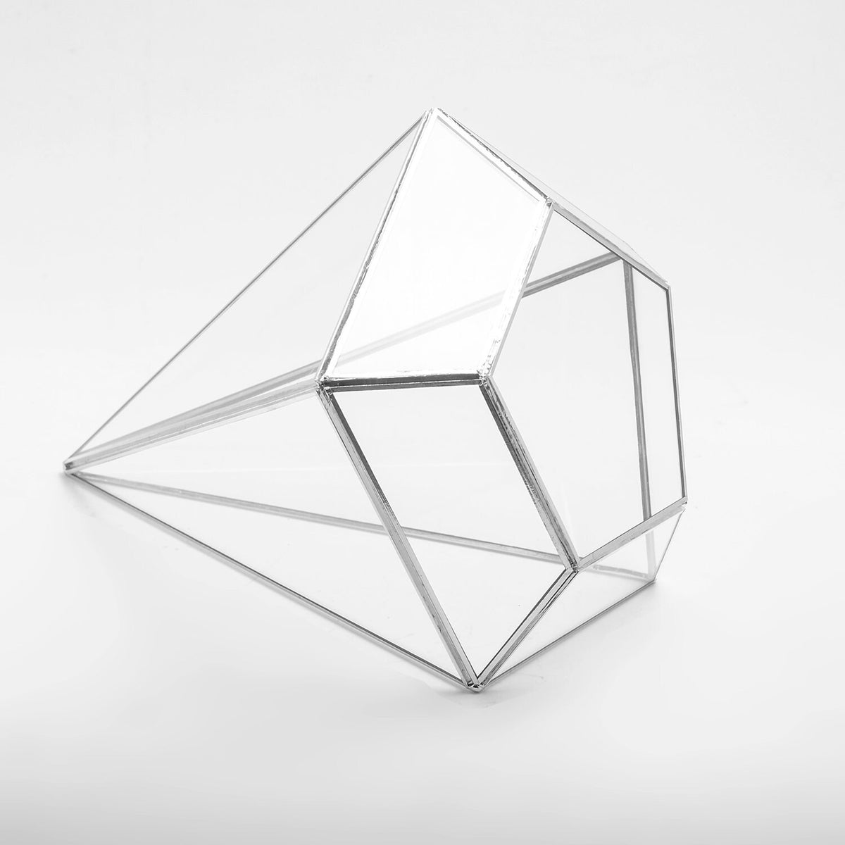10x8x8" Silver Terrarium Containers Geometric Glass Large For Plants Door Garden Succulents Wedding Decor Christmas Gift