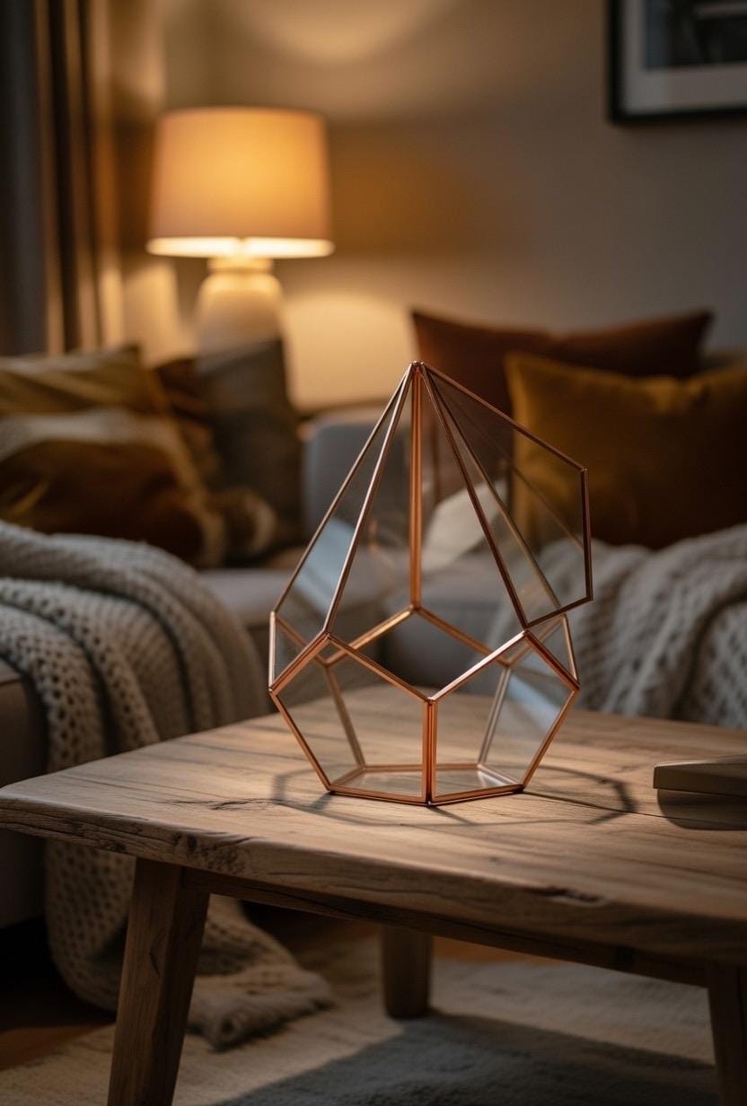 12x9x9" Copper Rose Terrarium Containers Geometric Glass Large For Plants Garden Succulents Wedding Decor Christmas Gift El Crea Designs