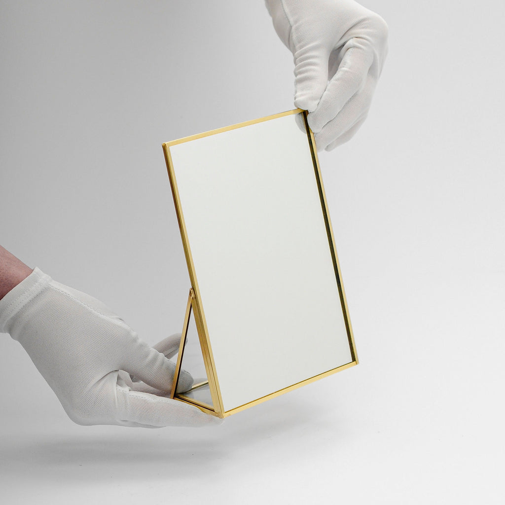 8x6" Vanity Makeup Mirror Brass Desktop Tabletop  Desk Gold Decorative Scandinavian Portable Bedroom Bohemian Modern Decor Christmas Gift
