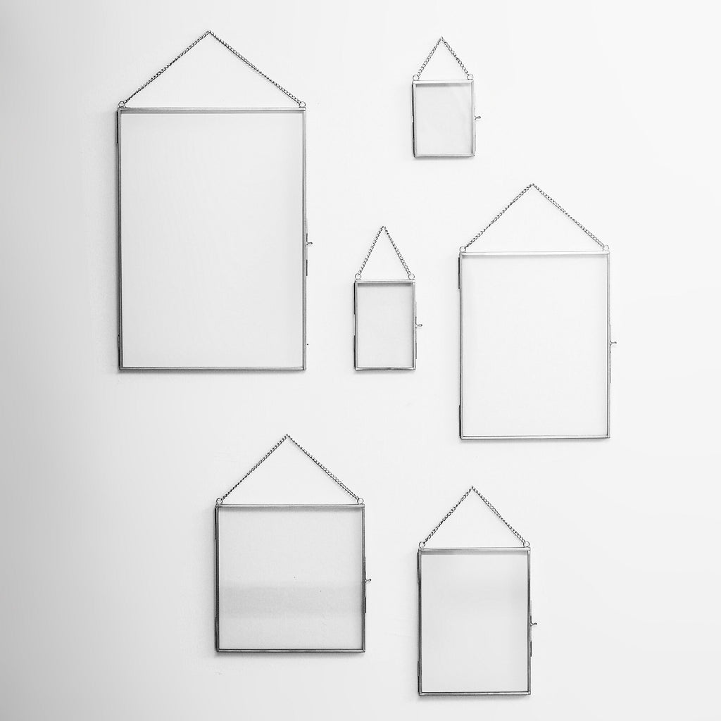6 Pc Floating Glass Frame Silver Wall Hanging Photo Picture Double Bilderrahmen Vertical Pretty Perfect For Pressed Flower Arrangement