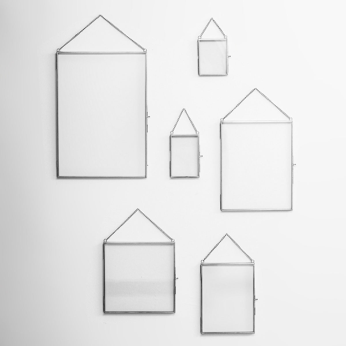 6 Pc Floating Glass Frame Silver Wall Hanging Photo Picture Double Bilderrahmen Vertical Pretty Perfect For Pressed Flower Arrangement