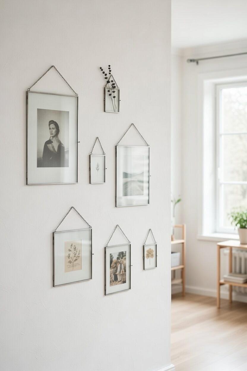 6 Pc Floating Glass Frame Silver Wall Hanging Photo Picture Double Bilderrahmen Vertical Pretty Perfect For Pressed Flower Arrangement