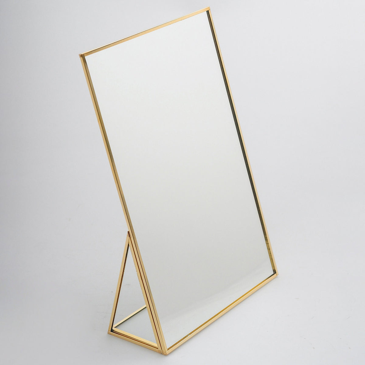 12x8" Vanity Makeup Mirror Gold Brass Desktop