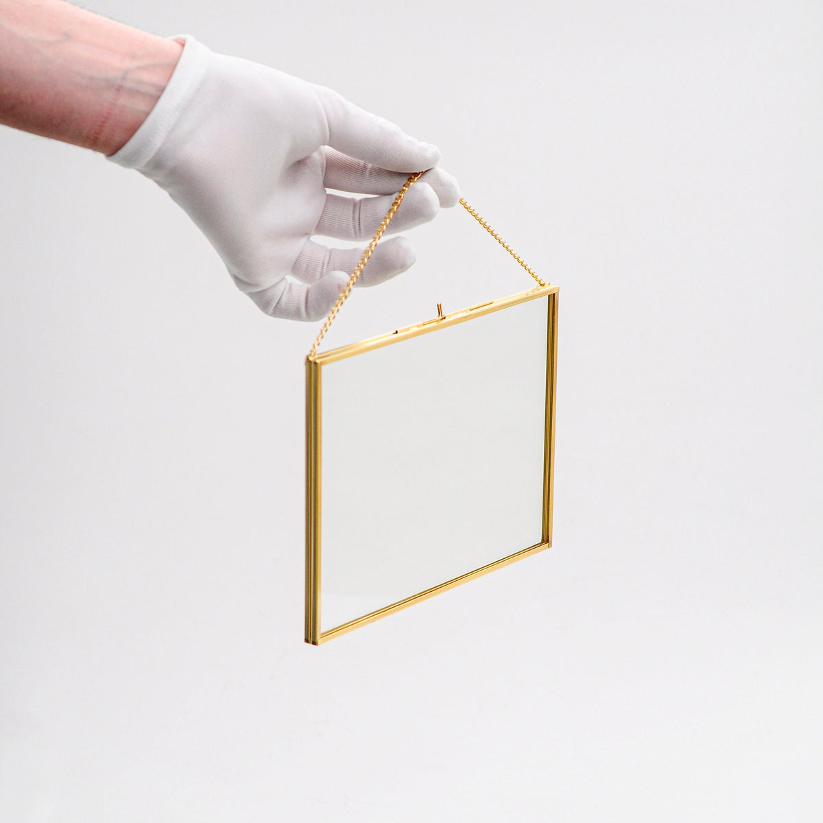 8x6" Floating Glass Frame Brass Gold Wall Hanging Photo Picture Double Bilderrahmen Horizontal Pretty Perfect For Pressed Flower Arrangement