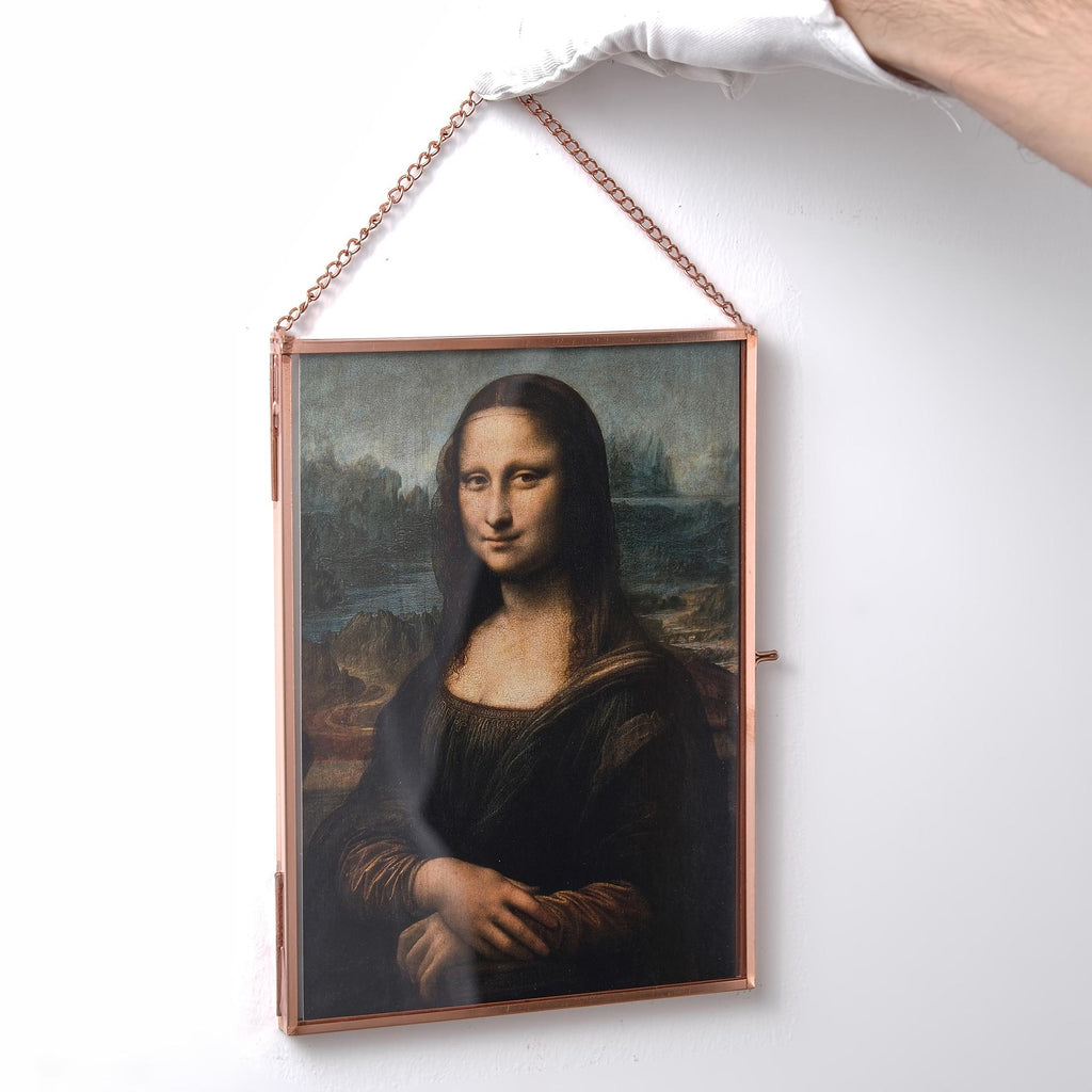 8x6" Floating Glass Frame Copper Wall Hanging Photo Picture Double Bilderrahmen Vertical Pretty Perfect For Pressed Flower Arrangement