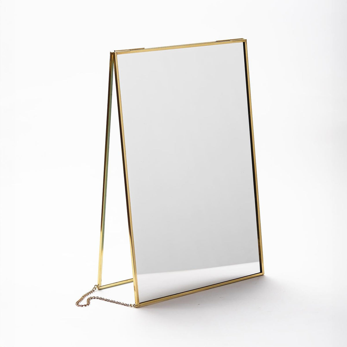 12x8" Makeup Mirror Brass Desktop Tabletop Organizer Portable