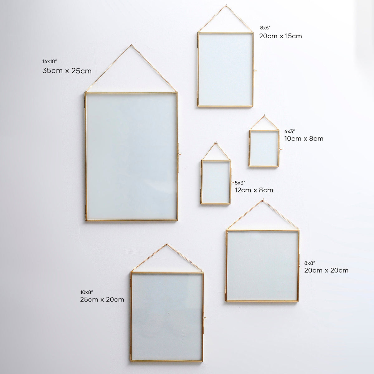 6 Pc Floating Glass Frame Brass Gold Wall Hanging Photo Picture Double Bilderrahmen Vertical Pretty Perfect For Pressed Flower Arrangement