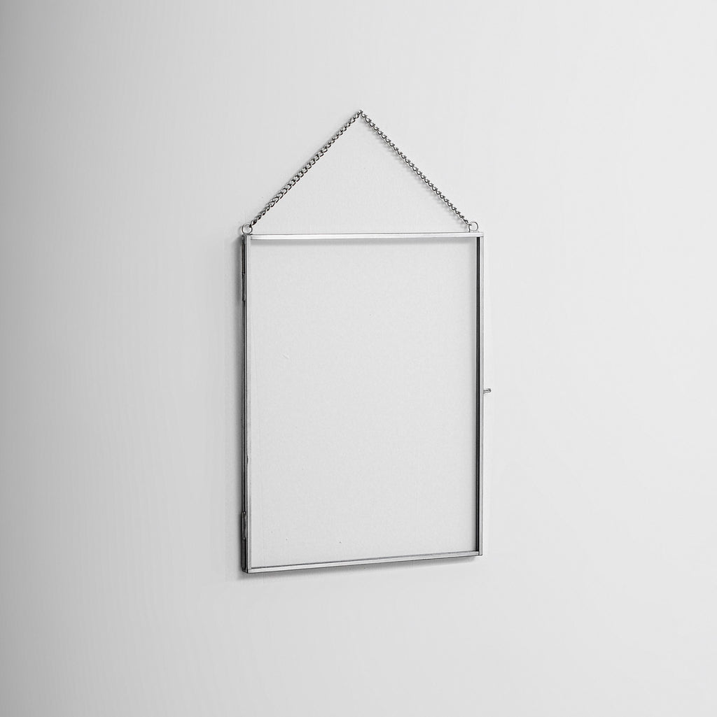 10x8" Floating Glass Frame Silver Wall Hanging Photo Picture Double Bilderrahmen Vertical Pretty Perfect For Pressed Flower Arrangement
