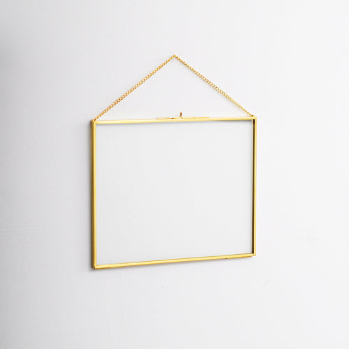 Brass Floating Glass Picture Frame Horizontal