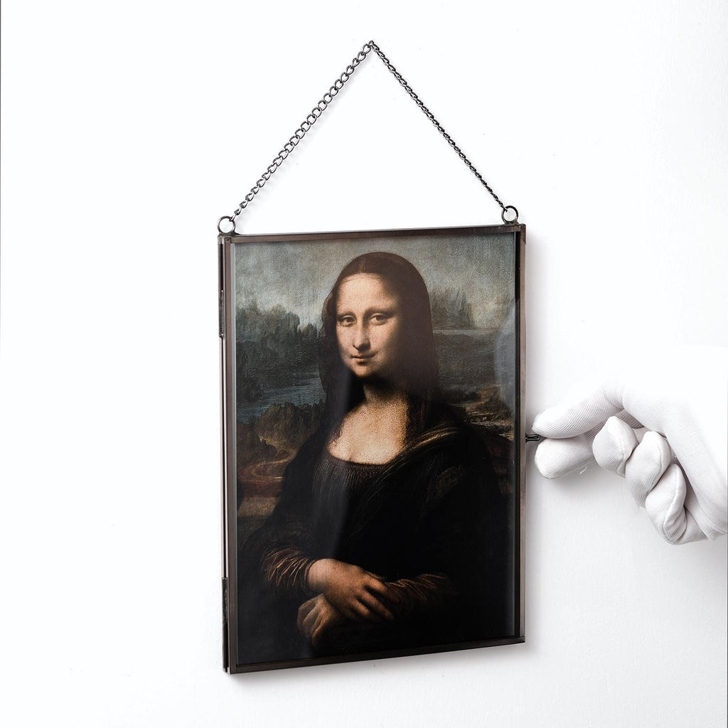 8x6" Floating Glass Frame Anthracite Black Wall Hanging Photo Picture Double Bilderrahmen Vertical Perfect For Pressed Flower Arrangement