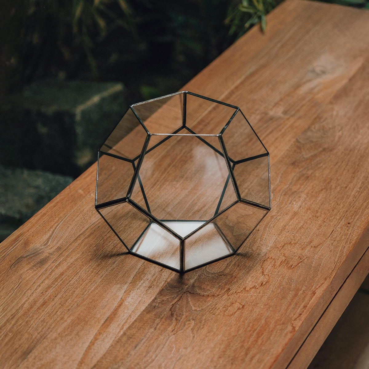 8x8x7" Black Terrarium Containers Geometric Glass Large For Plants Door Garden Succulents Wedding Decor Christmas Gift El Crea Designs