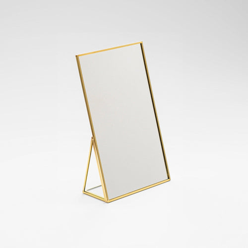 10x6" Makeup Mirror Desktop Brass Vanity Gold Tabletop