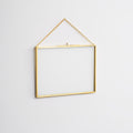 8x6" Floating Glass Frame Brass Gold Wall Hanging Photo Picture Double Bilderrahmen Horizontal Pretty Perfect For Pressed Flower Arrangement