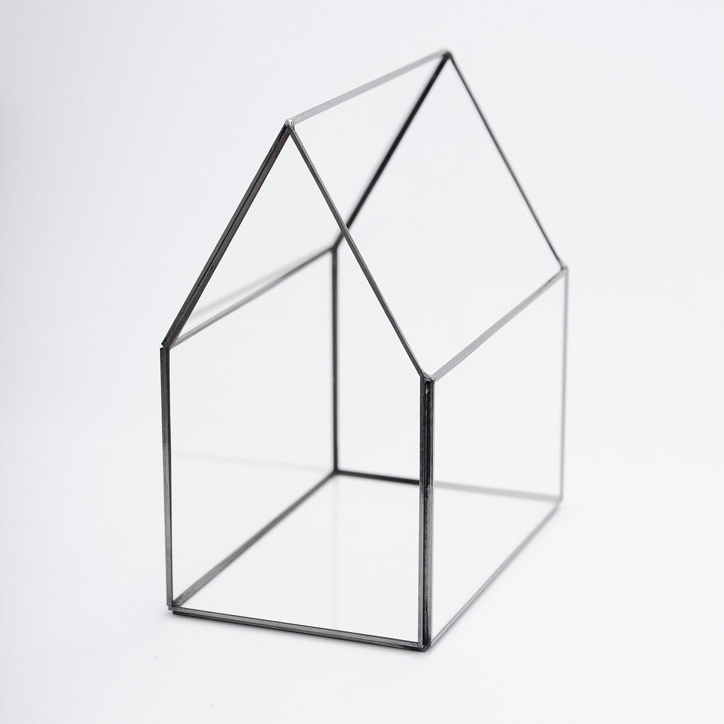 9x8x5" Black Terrarium Containers Geometric Glass Large For Plants Door Garden Succulents Wedding Decor Christmas Gift El Crea Designs