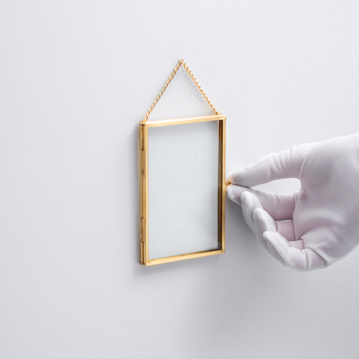 5x3” Floating Glass Frame Brass Gold Wall Hanging Photo Picture Double Bilderrahmen Vertical Pretty Perfect For Pressed Flower Arrangement