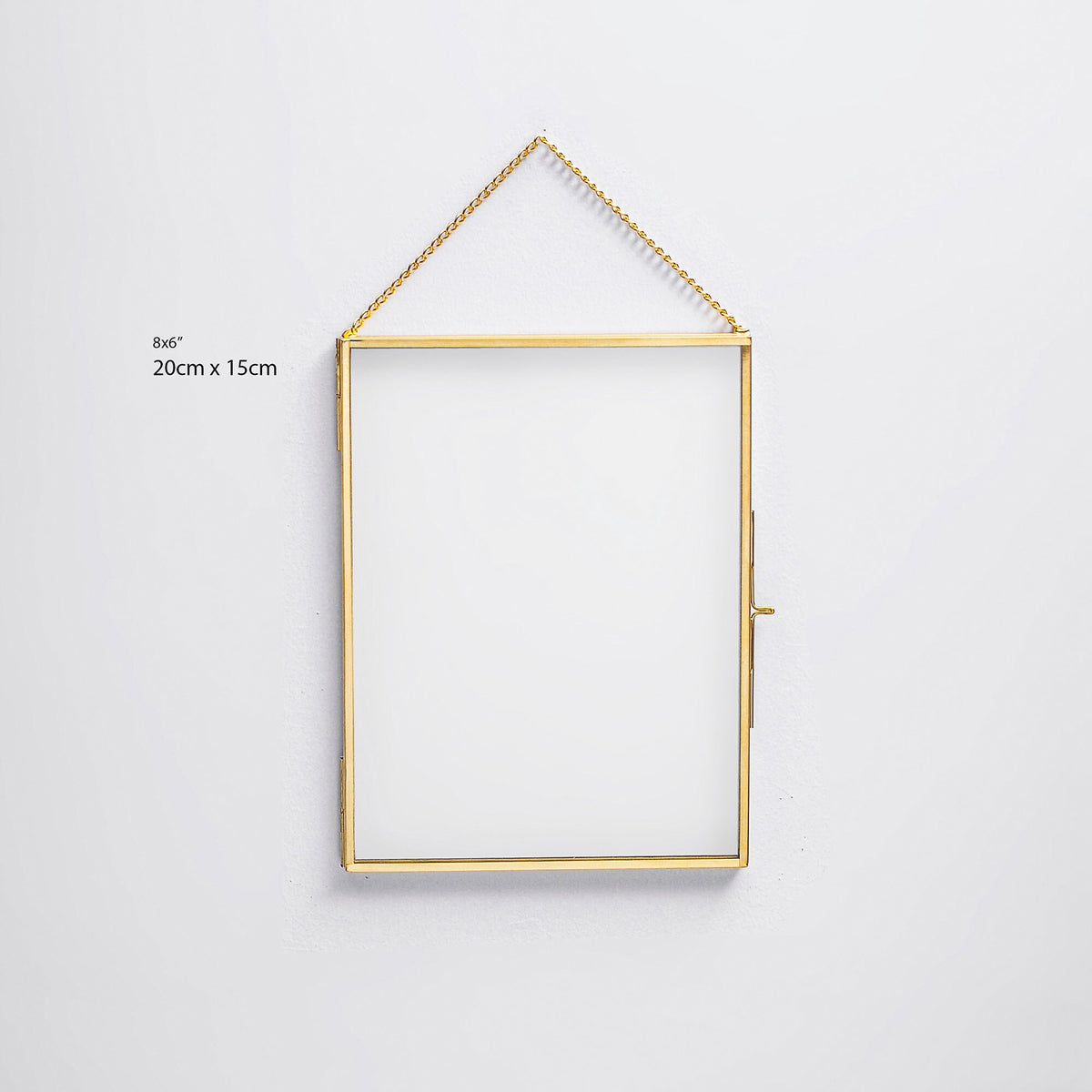 8x6” Floating Glass Frame Brass Gold Wall Hanging Photo Picture Double Bilderrahmen Vertical Pretty Perfect For Pressed Flower Arrangement