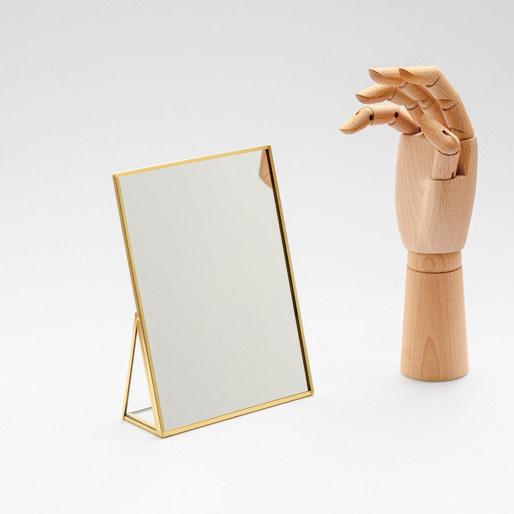 8x6" Vanity Makeup Mirror Brass Desktop Tabletop  Desk Gold Decorative Scandinavian Portable Bedroom Bohemian Modern Decor Christmas Gift