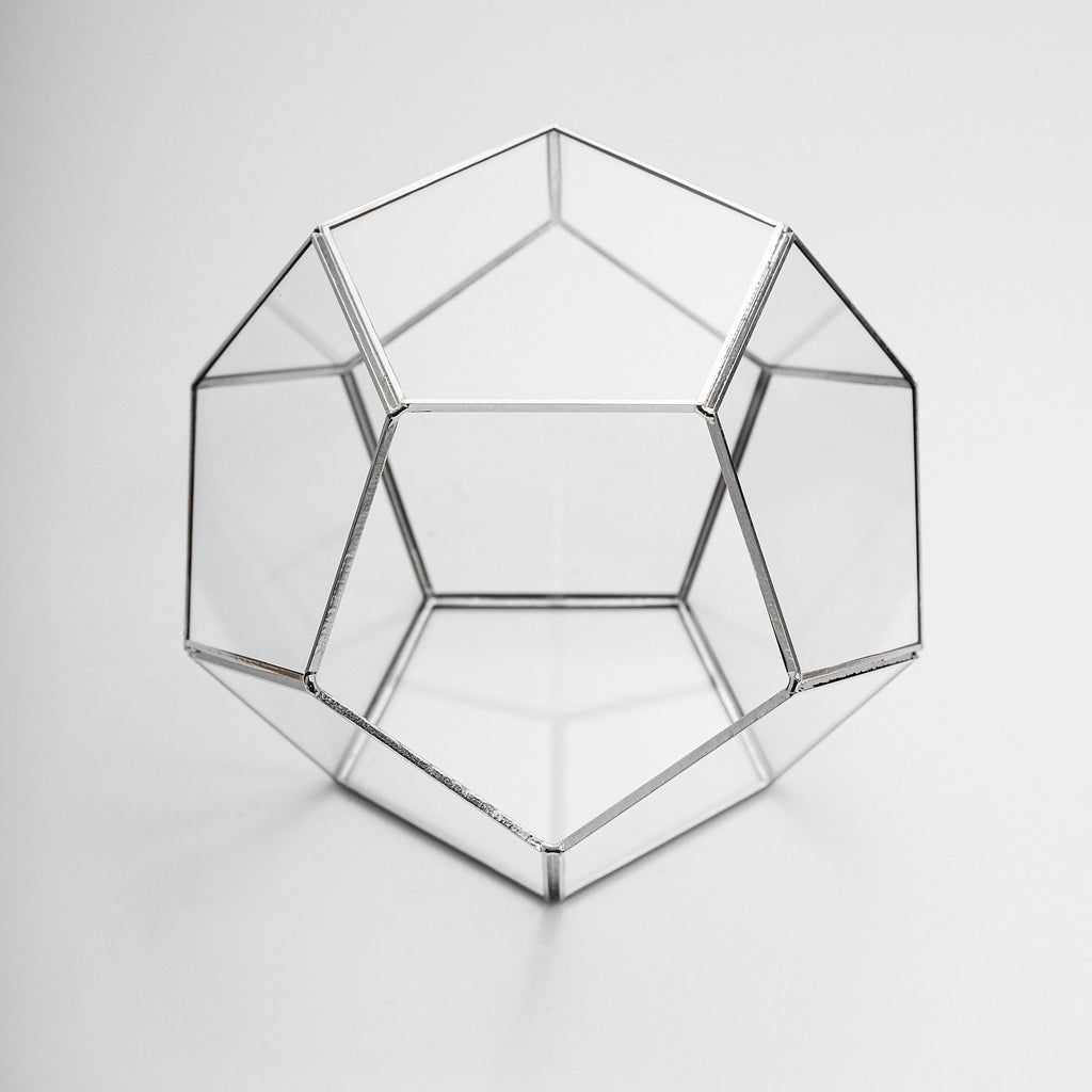8.5x8.5x7" Silver Terrarium Containers Geometric Glass Large For Plants Door Garden Succulents Wedding Decor Christmas Gift El Crea Designs