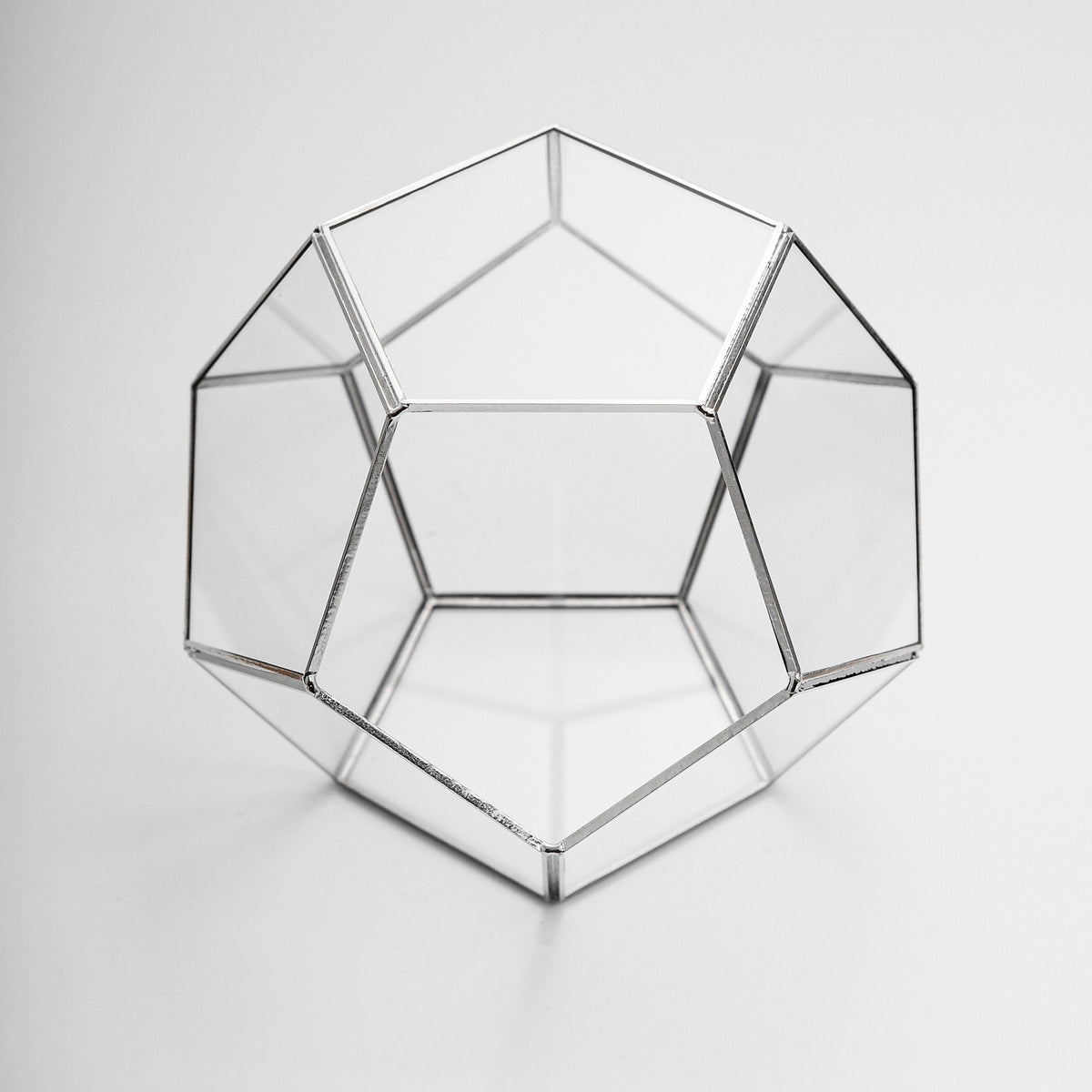 8.5x8.5x7" Silver Terrarium Containers Geometric Glass Large For Plants Door Garden Succulents Wedding Decor Christmas Gift El Crea Designs