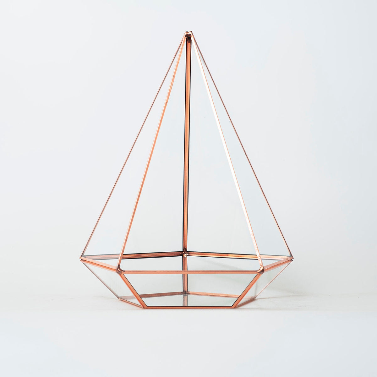 10x8x8" Copper Rose Terrarium Containers Geometric Glass Large Plants Door Garden Succulents Wedding Decor Christmas Gift El Crea Designs