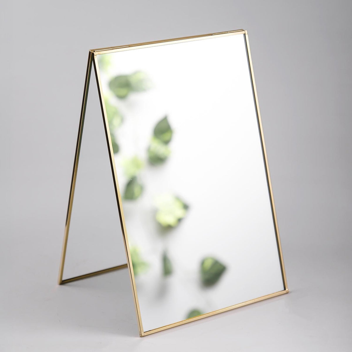 12x8" Makeup Mirror Brass Desktop Tabletop Organizer Portable