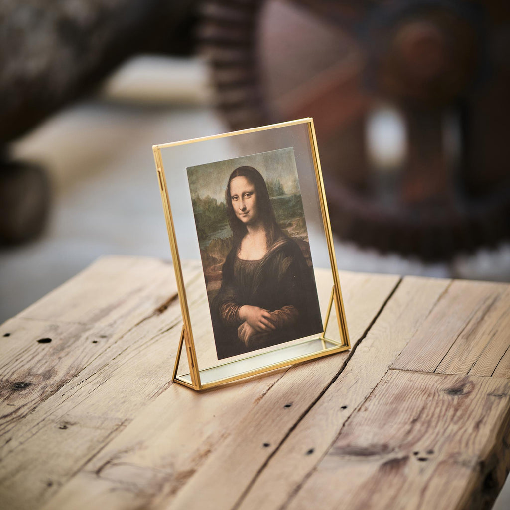 Floating Glass Frame Brass Desktop Photo Picture Double Tabletop Bilderrahmen Horizontal Vertical Pretty Perfect Pressed Flower Arrangement