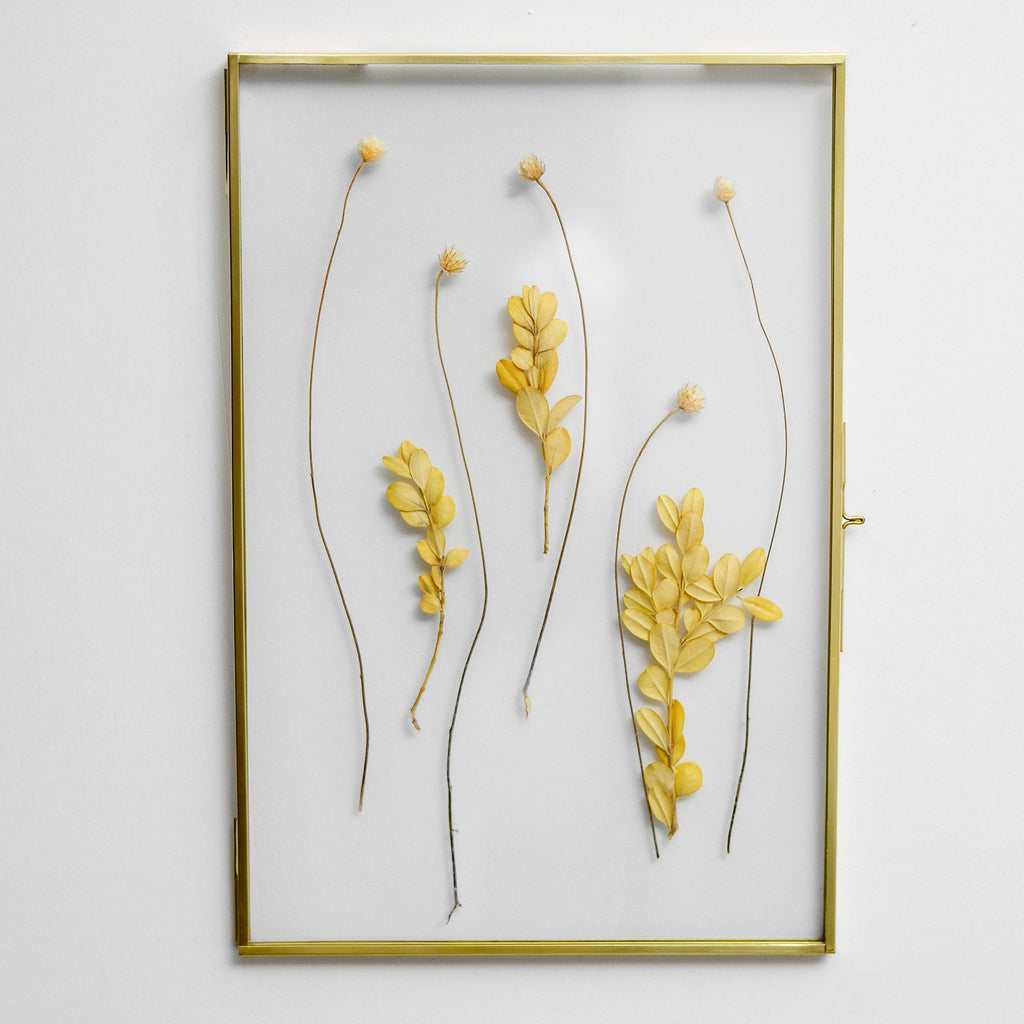 Floating Glass Frame Brass Gold Wall Hanging Photo Picture Double Bilderrahmen Vertical Pretty Perfect For Pressed Flower Arrangement
