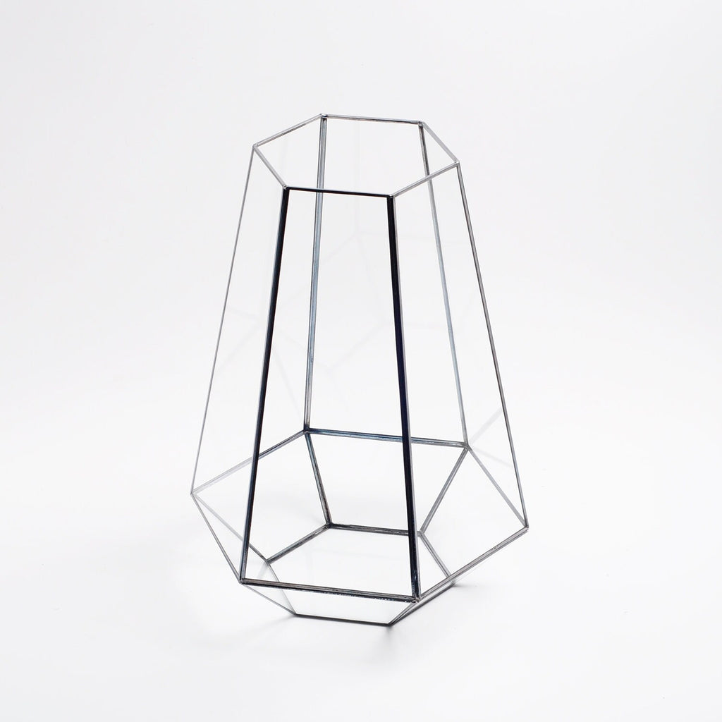 Vase Terrarium Geometric Wedding Containers Black Glass 13x10x10"