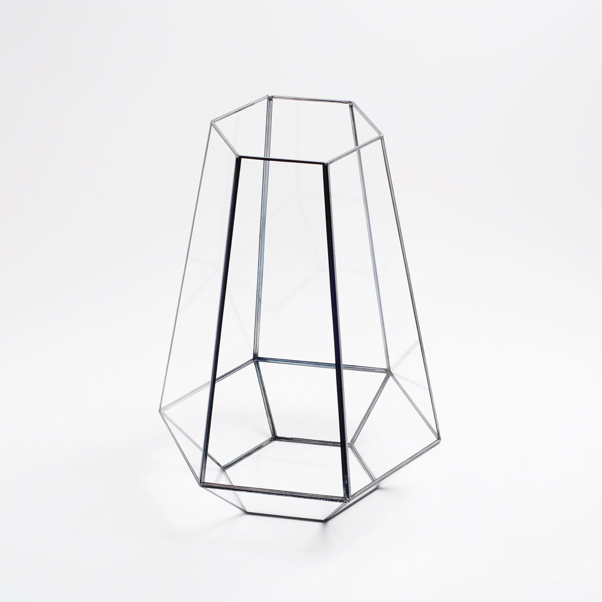 Vase Terrarium Geometric Wedding Containers Black Glass 13x10x10"