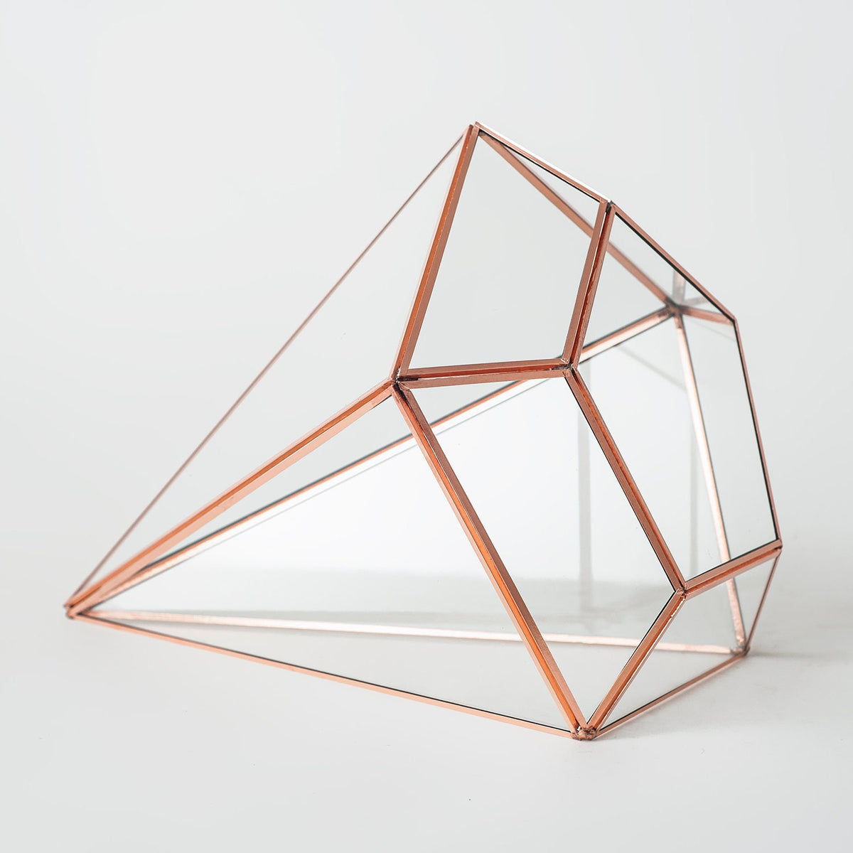 10x8x8" Copper Rose Terrarium Containers Geometric Glass Large Plants Door Garden Succulents Wedding Decor Christmas Gift El Crea Designs