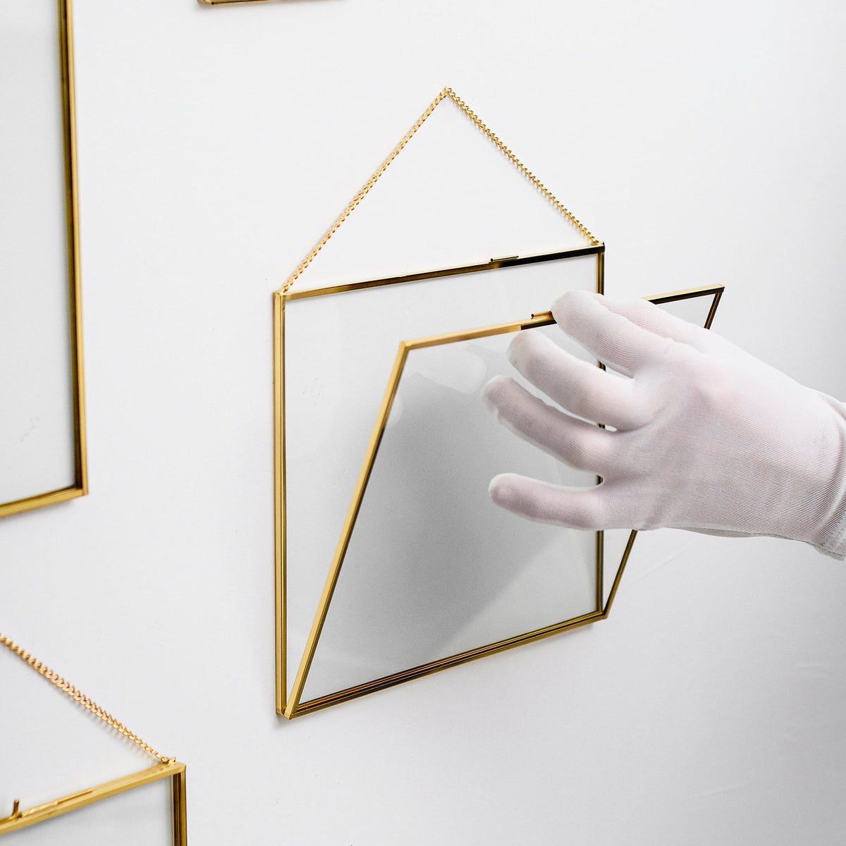 10x8" Floating Glass Frame Brass Gold Wall Hanging Photo Picture Double Bilderrahmen Horizontal Perfect For Pressed Flower Arrangement