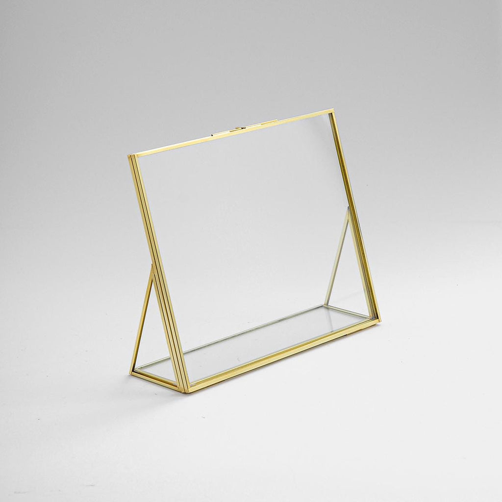 Floating Glass Frame Brass Desktop Photo Picture Double Tabletop Bilderrahmen Horizontal Vertical Pretty Perfect Pressed Flower Arrangement