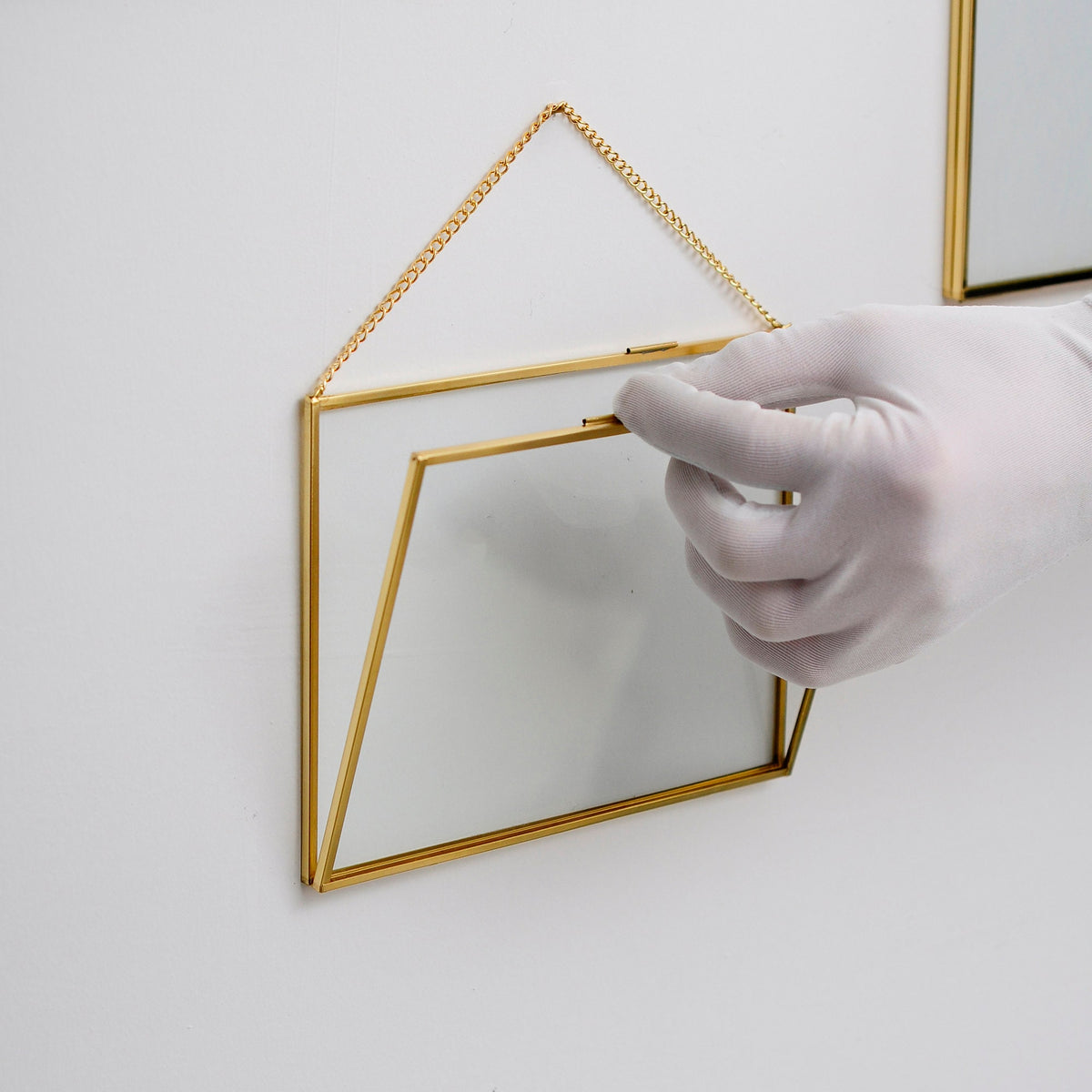 8x6" Floating Glass Frame Brass Gold Wall Hanging Photo Picture Double Bilderrahmen Horizontal Pretty Perfect For Pressed Flower Arrangement