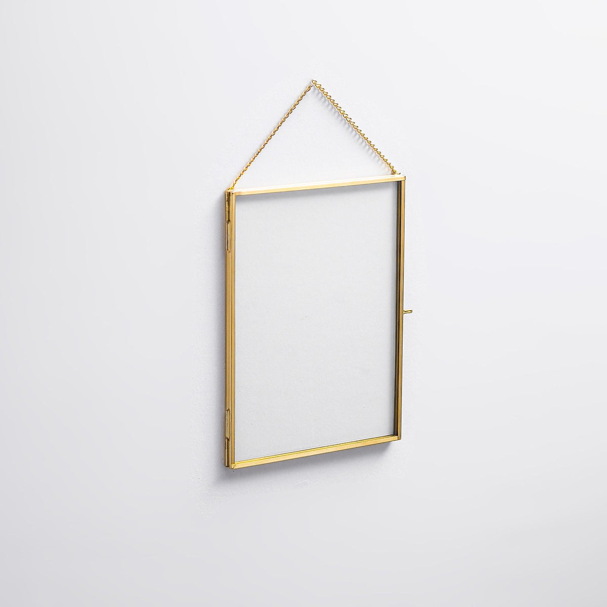 5x7 inch Photo Picture Floating Frame | Brass & Gold | Glass