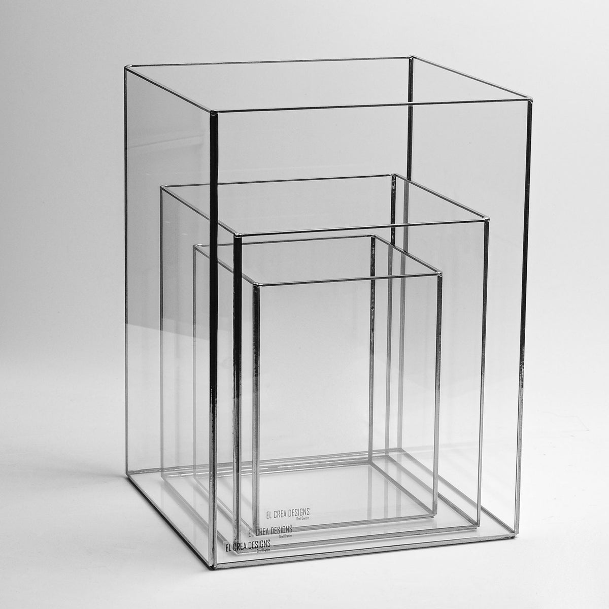 Candle Holder Glass Black Wedding Decor Christmas Gift 3 Pc