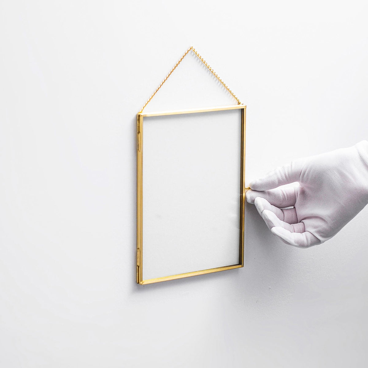 5x7 inch Photo Picture Floating Frame | Brass & Gold | Glass