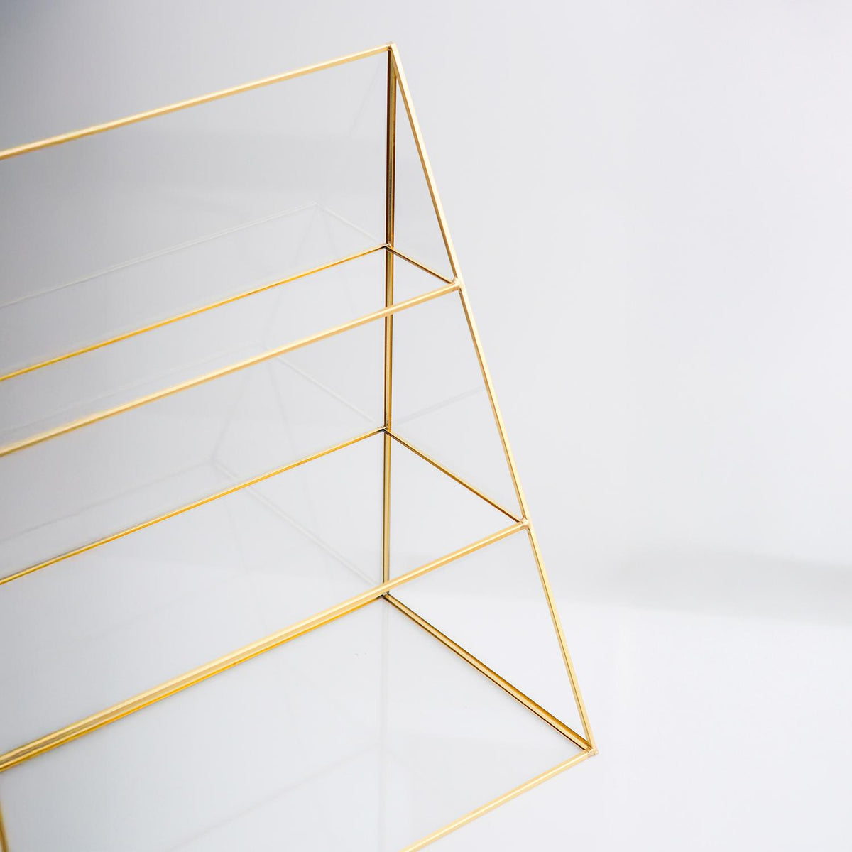 Pen Holder Makeup Jewelry Organizer Box Accessories Gold Brass Glass Wedding Keepsake Geometric Reception 18x16x8" Christmas Gift