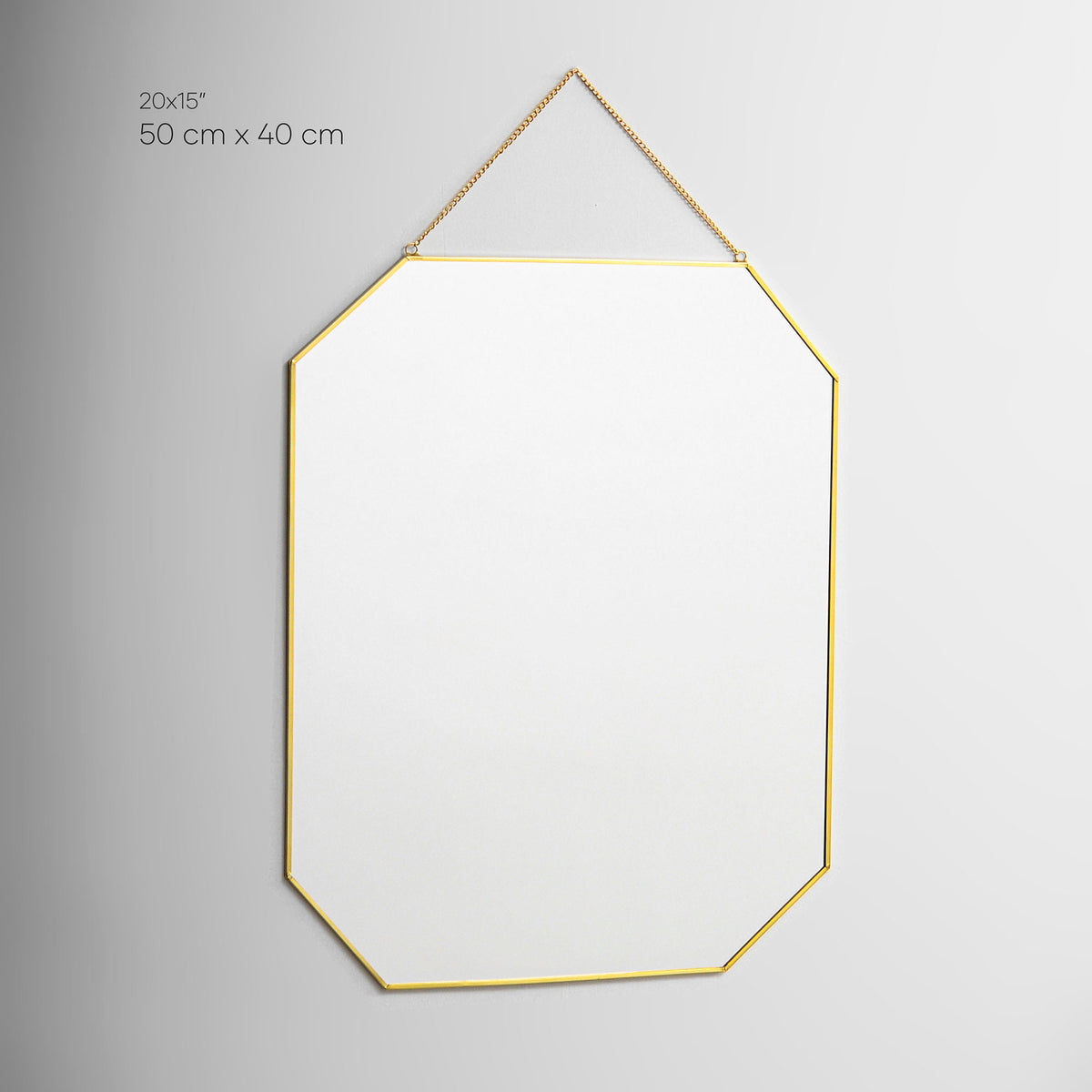 20x15" Brass Mirror Wall Hanging Bathroom Bohemian Decoration Nordic Style Makeup Gold With Decorative Wall Hanger