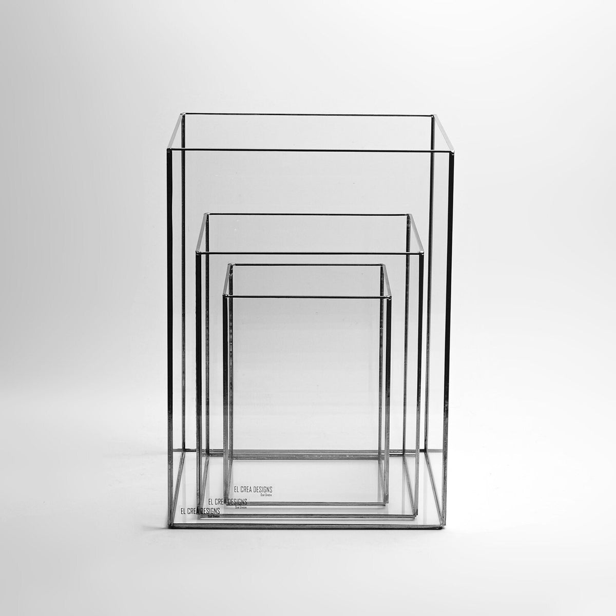 Candle Holder Glass Black Wedding Decor Christmas Gift 3 Pc