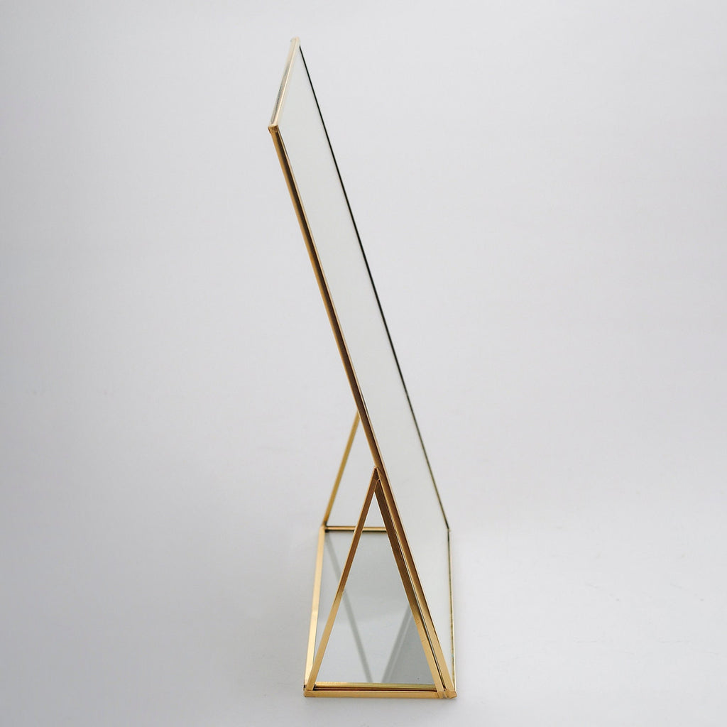 12x8" Vanity Makeup Mirror Gold Brass Desktop