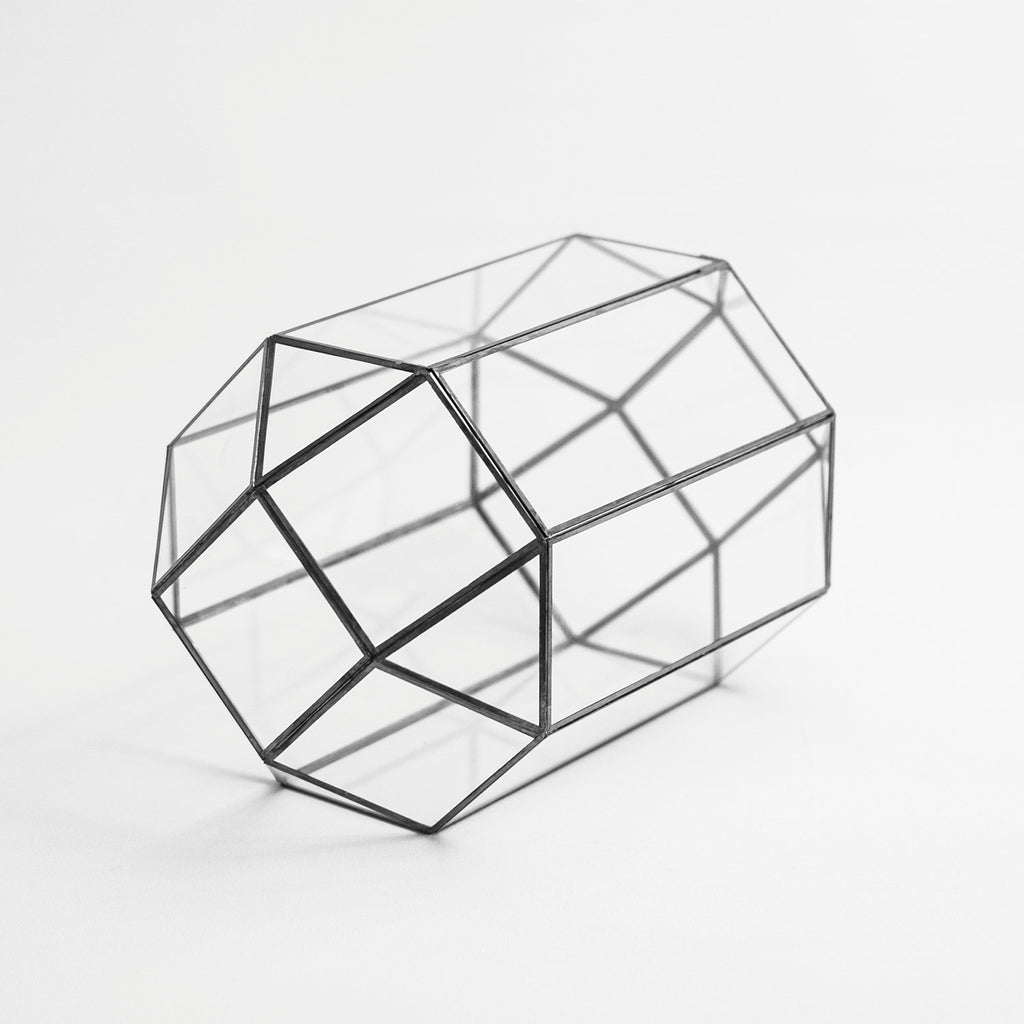 13x8x8" Black Terrarium Containers Geometric Glass Large For Plants Door Garden Succulents Wedding Decor Christmas Gift El Crea Designs