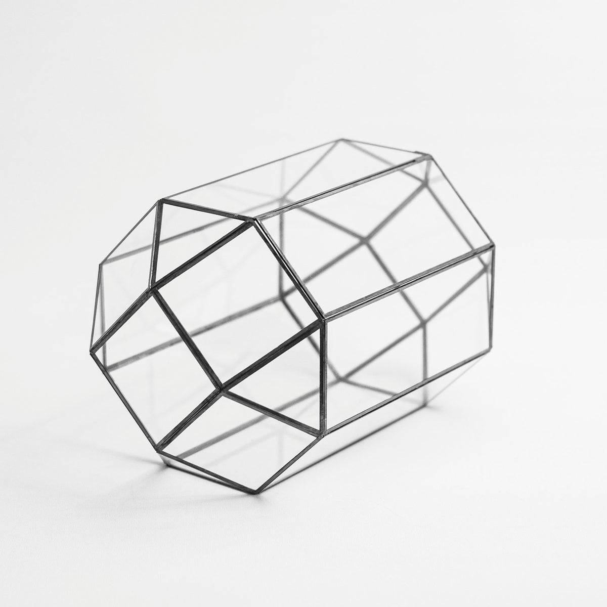 13x8x8" Black Terrarium Containers Geometric Glass Large For Plants Door Garden Succulents Wedding Decor Christmas Gift El Crea Designs