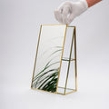 12x8x3" Vanity Makeup Mirror Desktop Brass Gold Organizer